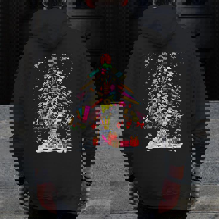 Paintbrush Christmas Tree Decor Xmas For Artist Art Teacher For Men Women Men Zip Up Hoodie Back Print, funny design