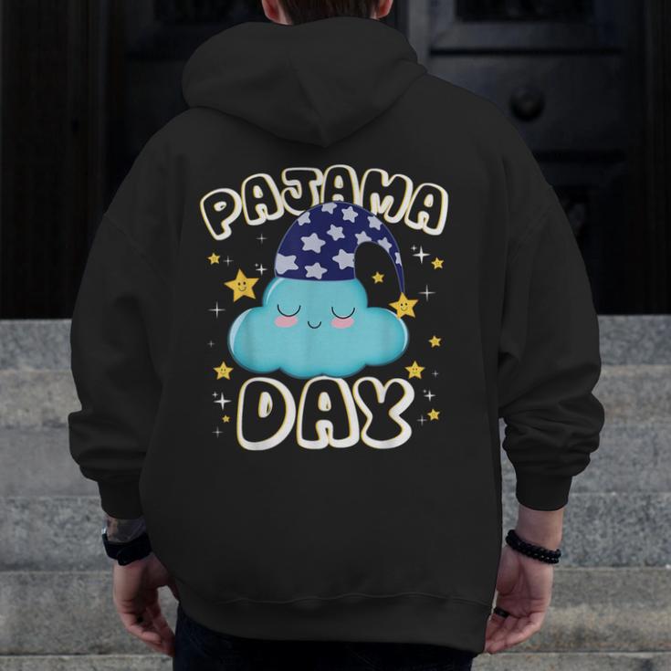 Pajama Day School Spirit Week Fun Cloud Teacher Student Men Zip Up Hoodie Back Print, funny design Pajama Day School Spirit Week Fun Cloud Teacher Student Men Zip Up Hoodie Back Print, funny design