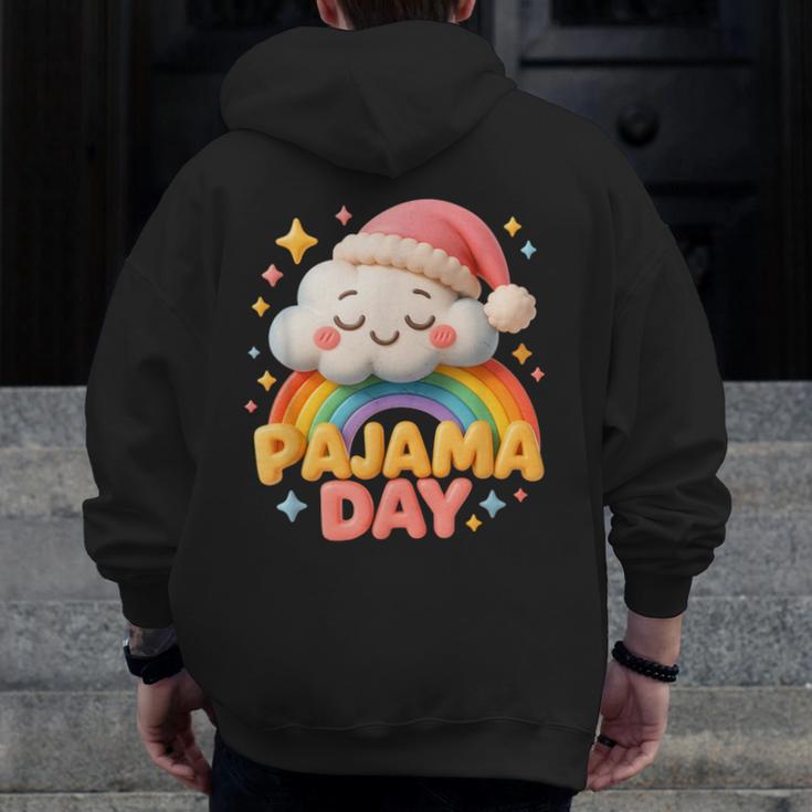 Pajama Day School Spirit Week Sleepy Cloud Teacher Student Men Zip Up Hoodie Back Print, funny design Pajama Day School Spirit Week Sleepy Cloud Teacher Student Men Zip Up Hoodie Back Print, funny design