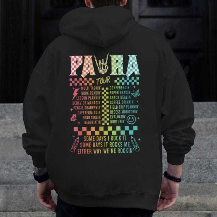 Para Tour Paraprofessional Squad Rock Teacher Back To School Men Zip Up Hoodie Back Print, funny design Para Tour Paraprofessional Squad Rock Teacher Back To School Men Zip Up Hoodie Back Print, funny design