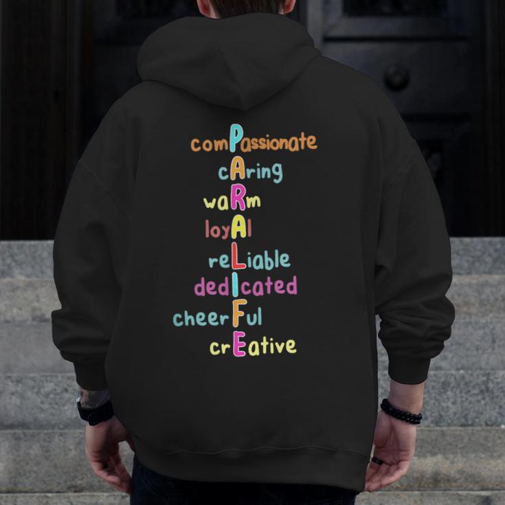 Paraprofessional Teacher Para Sped Ed Parapro Men Zip Up Hoodie Back Print, funny design