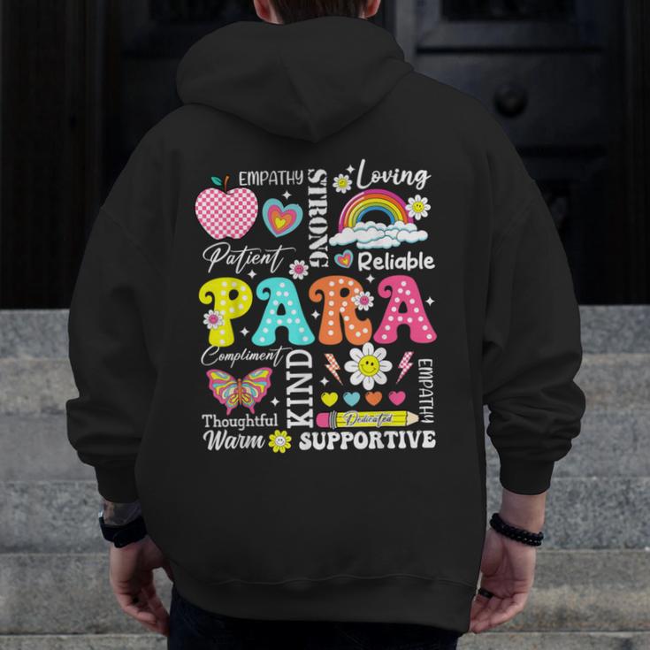 Paras Make It Possible Paraprofessional Paraeducator Teacher Men Zip Up Hoodie Back Print, funny design Paras Make It Possible Paraprofessional Paraeducator Teacher Men Zip Up Hoodie Back Print, funny design