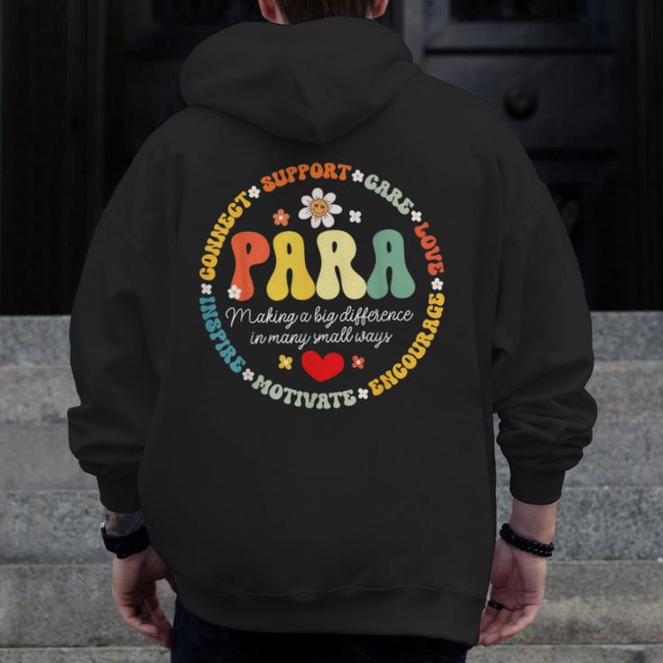 Paras Make It Possible Paraprofessional Teacher Assistant Men Zip Up Hoodie Back Print, funny design
