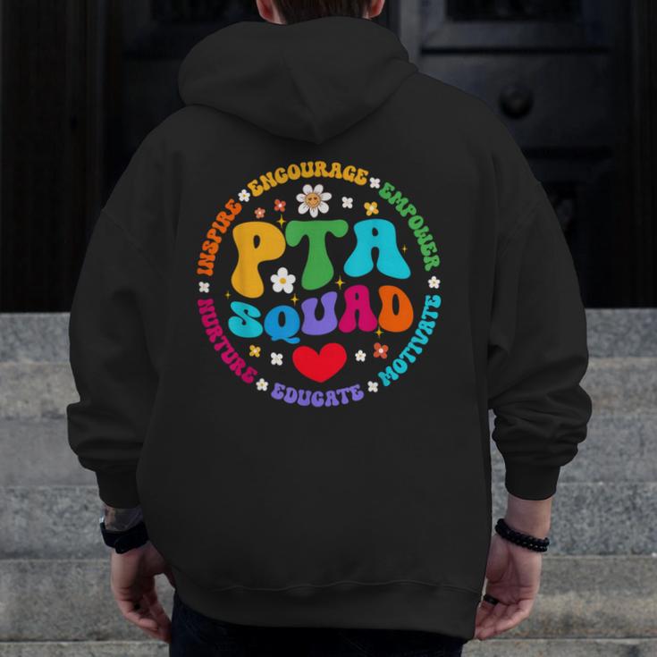 Parents Teacher Association Team Supporter PTA Squad For Men Women Girls Kids Men Zip Up Hoodie Back Print, funny design