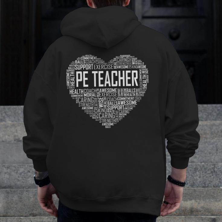 PE Physical Education Teacher PEAppreciation Coach Men Zip Up Hoodie Back Print, Pe Teacher Gifts, funny design