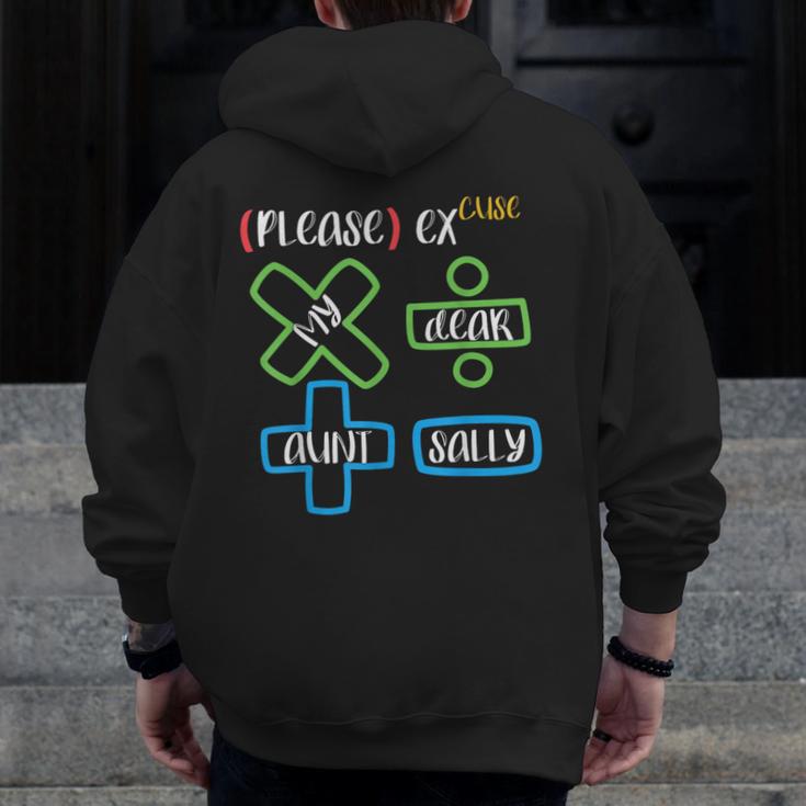 PEMDAS Please Excuse My Dear Aunt Sally Math Teacher Men Zip Up Hoodie Back Print, funny design PEMDAS Please Excuse My Dear Aunt Sally Math Teacher Men Zip Up Hoodie Back Print, funny design