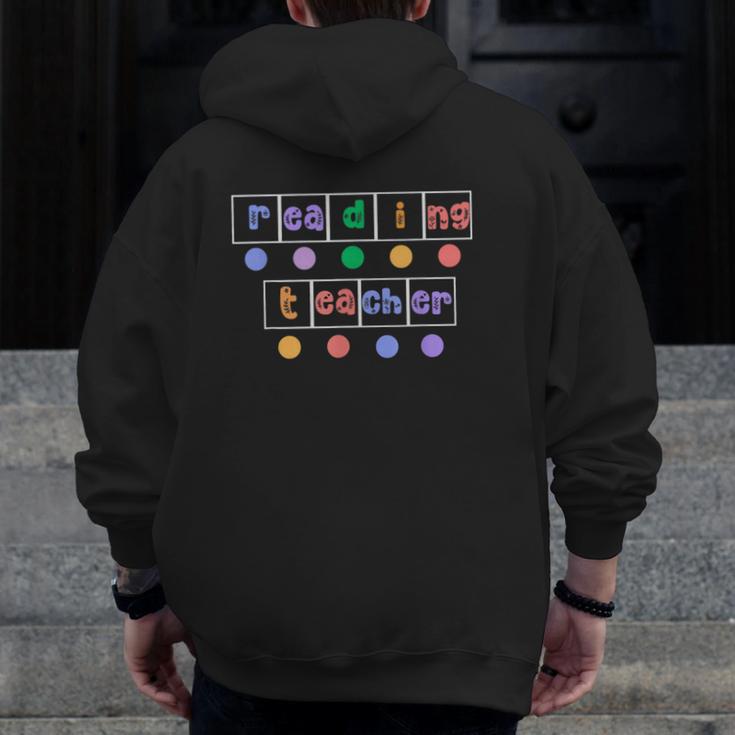 Phonics Reading Teacher Science Of Reading Literacy Coach Men Zip Up Hoodie Back Print, Science Teacher Gifts, funny design
