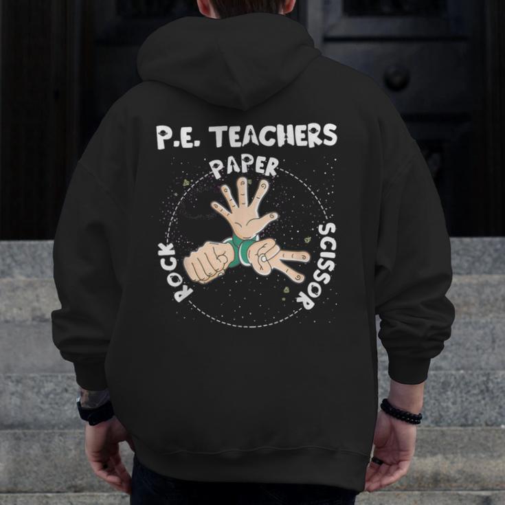 Physical Education PE Teacher Rock Paper Scissor Men Zip Up Hoodie Back Print, Pe Teacher Gifts, funny design Physical Education PE Teacher Rock Paper Scissor Men Zip Up Hoodie Back Print, Pe Teacher Gifts, funny design
