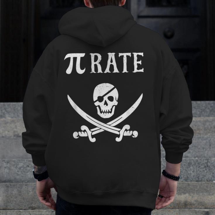 Pi Day Pi Rate Pirate For Teachers Men Zip Up Hoodie Back Print, funny design Pi Day Pi Rate Pirate For Teachers Men Zip Up Hoodie Back Print, funny design