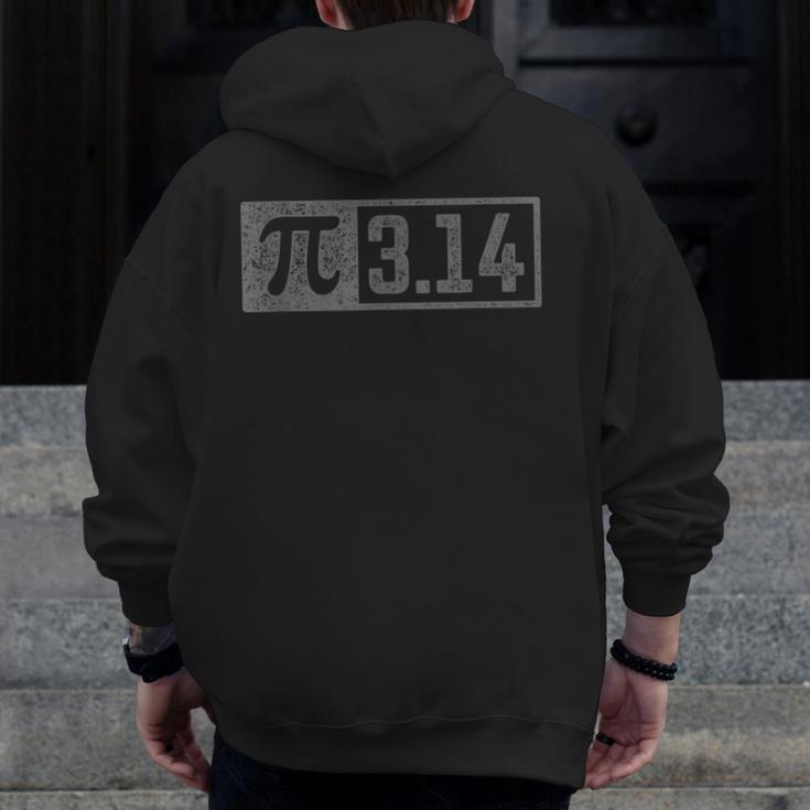 Pi Shirt For Teacher Vintage 314 Pi Digits Happy Pi Day Men Zip Up Hoodie Back Print, funny design