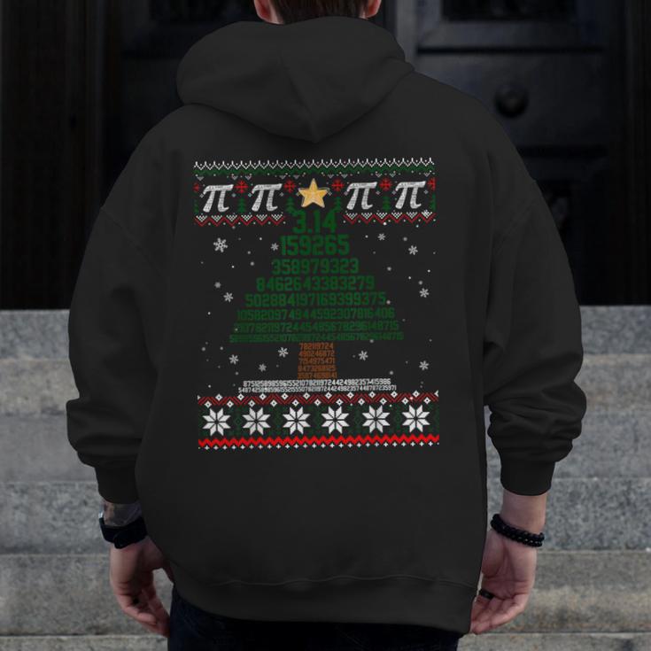 Pi Tree Christmas Math Teacher Ugly Sweater Men Women Kids Men Zip Up Hoodie Back Print, funny design Pi Tree Christmas Math Teacher Ugly Sweater Men Women Kids Men Zip Up Hoodie Back Print, funny design