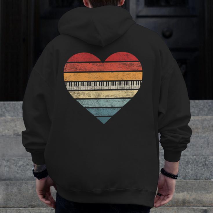 Pianist Retro Sunset Piano Keyboard Player Teacher Men Zip Up Hoodie Back Print, funny design Pianist Retro Sunset Piano Keyboard Player Teacher Men Zip Up Hoodie Back Print, funny design