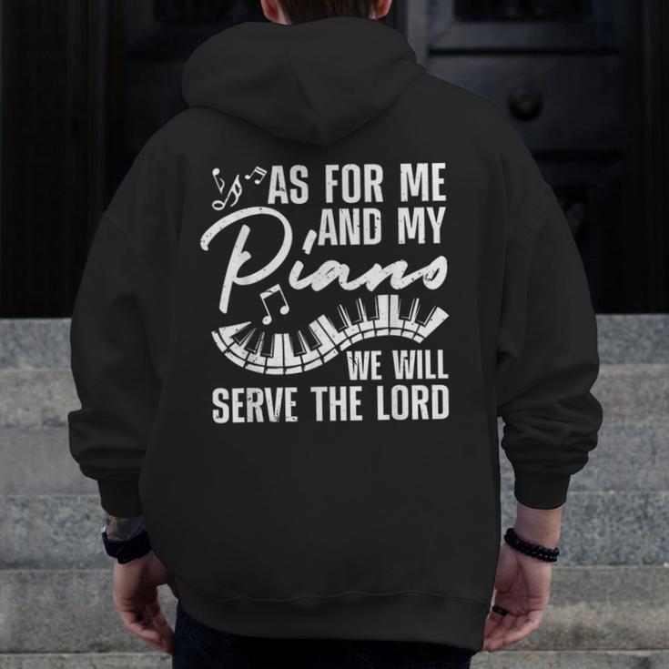 Piano Player Art For Men Women Pianist Piano Teacher Men Zip Up Hoodie Back Print, funny design