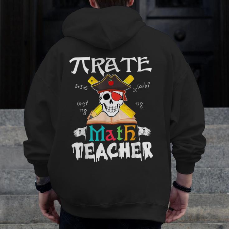 Pirate Math Teacher Skull Pirate Halloween Costume Men Zip Up Hoodie Back Print, funny design Pirate Math Teacher Skull Pirate Halloween Costume Men Zip Up Hoodie Back Print, funny design