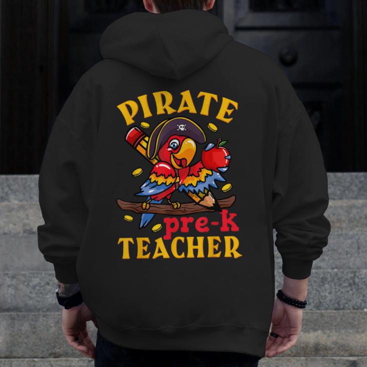 Pirate Pre-K Teacher Preschool Halloween Men Zip Up Hoodie Back Print, funny design Pirate Pre-K Teacher Preschool Halloween Men Zip Up Hoodie Back Print, funny design