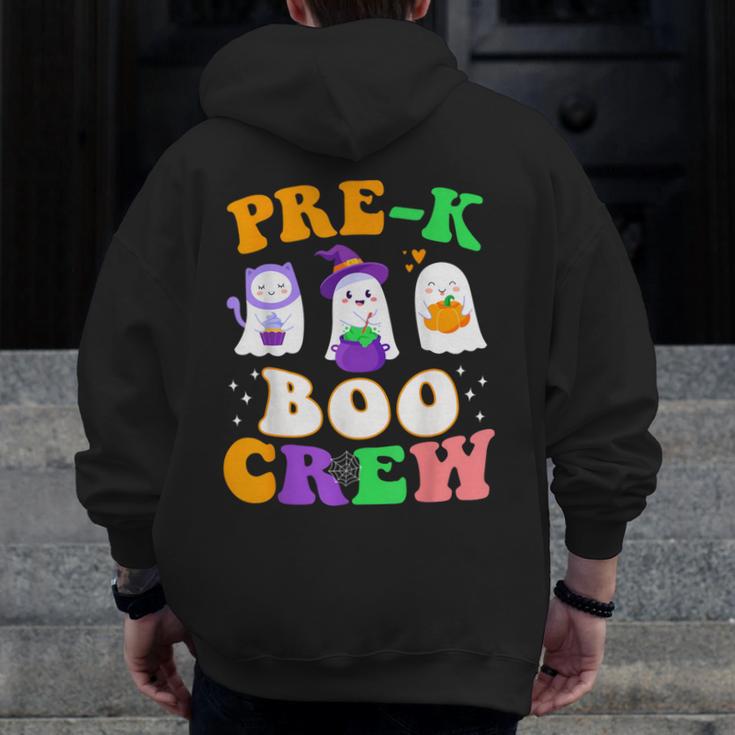 Pre-K Boo Crew Cute Ghost Halloween Costume Teacher Student For Men Women Kids Men Zip Up Hoodie Back Print, funny design Pre-K Boo Crew Cute Ghost Halloween Costume Teacher Student For Men Women Kids Men Zip Up Hoodie Back Print, funny design