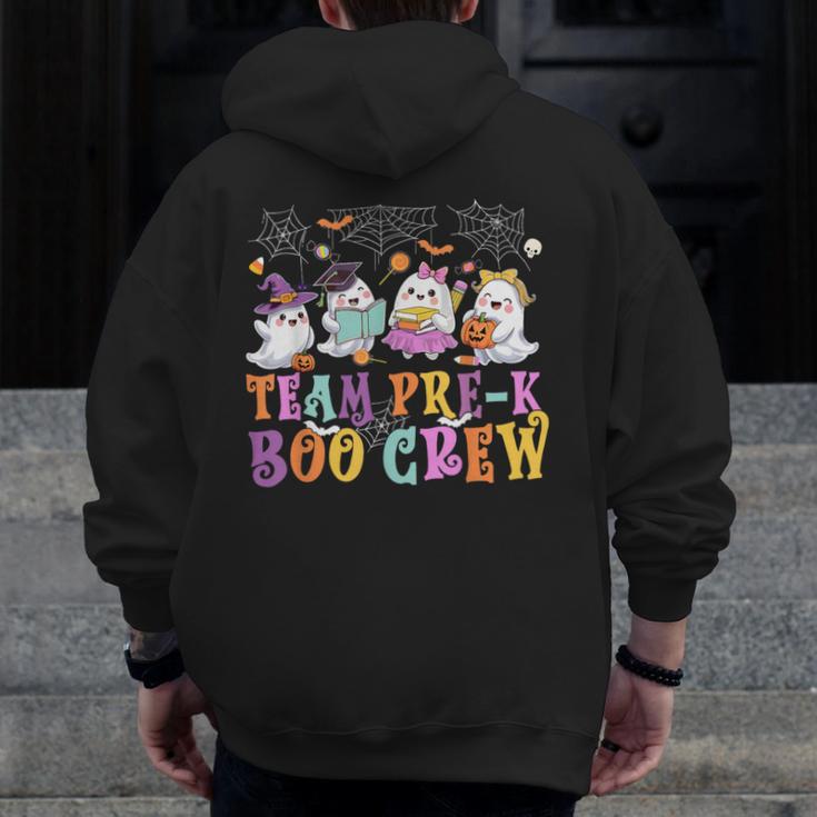Pre-K Boo Crew Ghost Halloween Teacher Student Men Zip Up Hoodie Back Print, funny design Pre-K Boo Crew Ghost Halloween Teacher Student Men Zip Up Hoodie Back Print, funny design