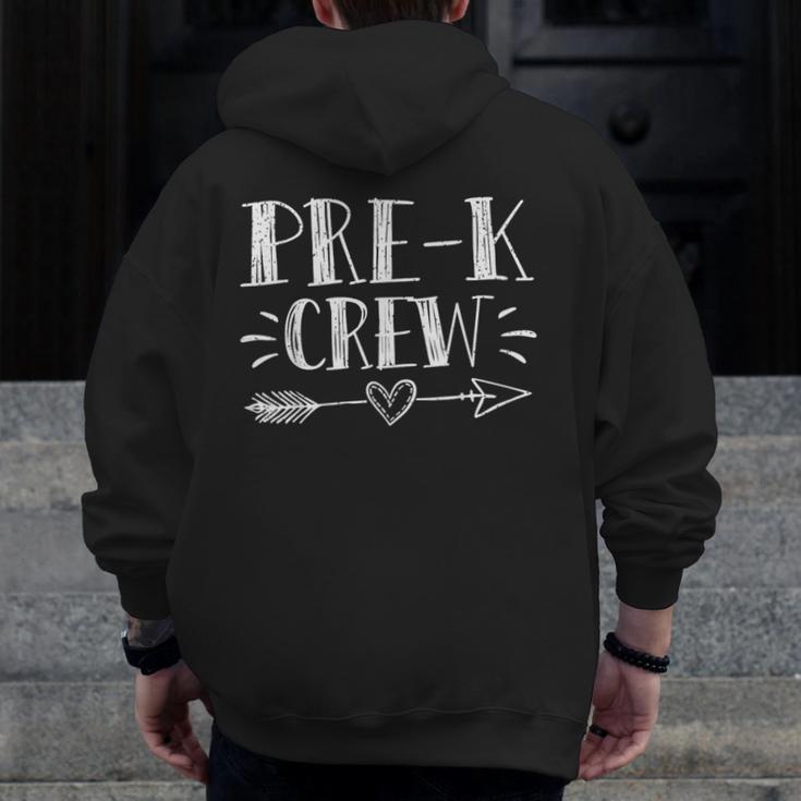 Pre-K Crew 1st Day Of School Pre-K Teacher Team Men Zip Up Hoodie Back Print, funny design Pre-K Crew 1st Day Of School Pre-K Teacher Team Men Zip Up Hoodie Back Print, funny design