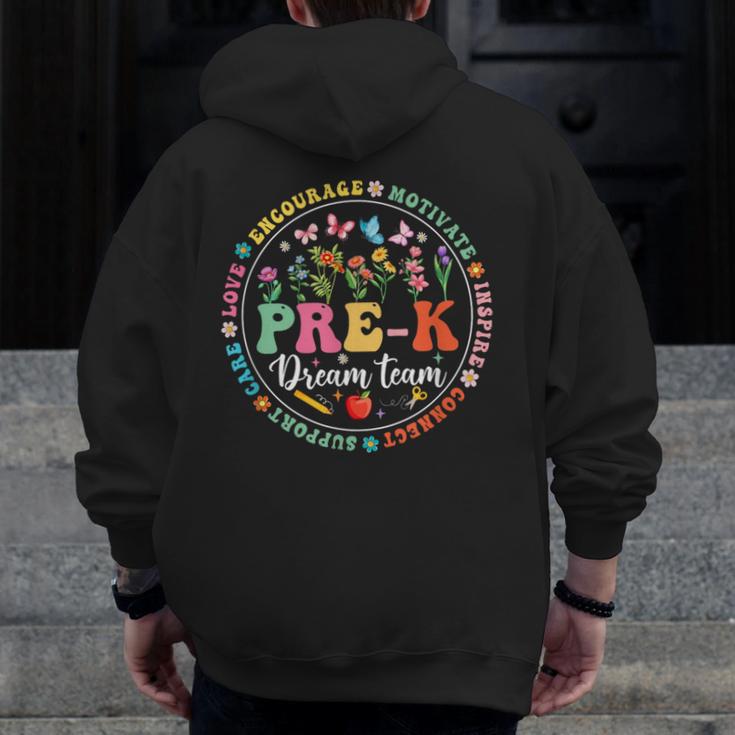 Pre-K Dream Team Back To School Teacher Flower Men Zip Up Hoodie Back Print, funny design Pre-K Dream Team Back To School Teacher Flower Men Zip Up Hoodie Back Print, funny design