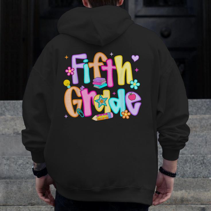 Preppy Fifth Grade Back To School 5th Grade Teacher Girl Boy Men Zip Up Hoodie Back Print, funny design Preppy Fifth Grade Back To School 5th Grade Teacher Girl Boy Men Zip Up Hoodie Back Print, funny design