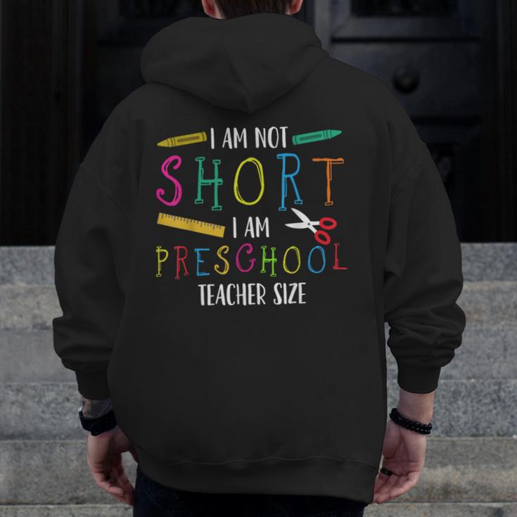 Preschool Teacher Short Pre-K Teacher Men Zip Up Hoodie Back Print, funny design Preschool Teacher Short Pre-K Teacher Men Zip Up Hoodie Back Print, funny design