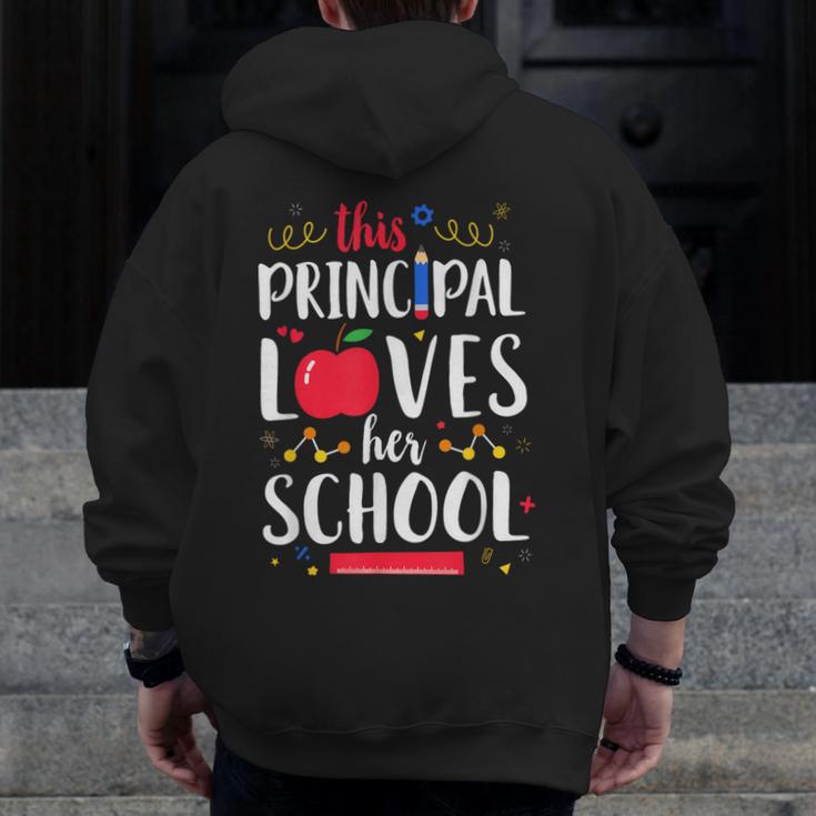 This Principal Loves Her School Teacher Appreciation Men Zip Up Hoodie Back Print, funny design This Principal Loves Her School Teacher Appreciation Men Zip Up Hoodie Back Print, funny design