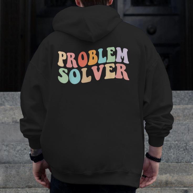 Problem Solver School Work Staff Front Desk Teacher Men Zip Up Hoodie Back Print, funny design Problem Solver School Work Staff Front Desk Teacher Men Zip Up Hoodie Back Print, funny design