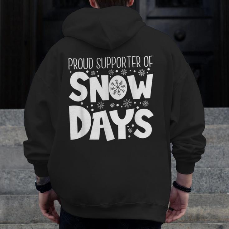 Proud Supporter Of Snow Days Teacher Christmas Men Women Men Zip Up Hoodie Back Print, funny design