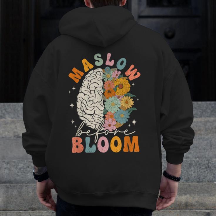 Psychologist Maslow Before Bloom Sped Teacher Classroom Men Zip Up Hoodie Back Print, funny design