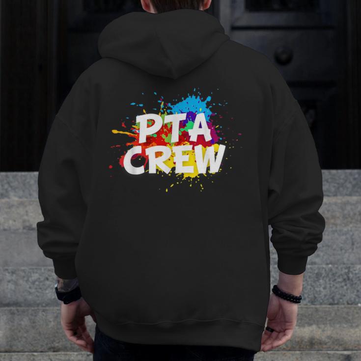 PTA Crew Back To School Volunteer Board Mom Parent Teacher Men Zip Up Hoodie Back Print, Couple Gifts, funny design