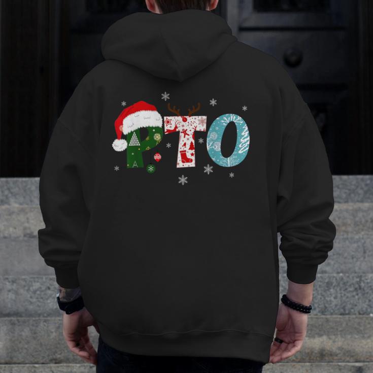 PTO Santa Hat Reindeer Parent Teacher Organization Christmas Men Zip Up Hoodie Back Print, funny design PTO Santa Hat Reindeer Parent Teacher Organization Christmas Men Zip Up Hoodie Back Print, funny design