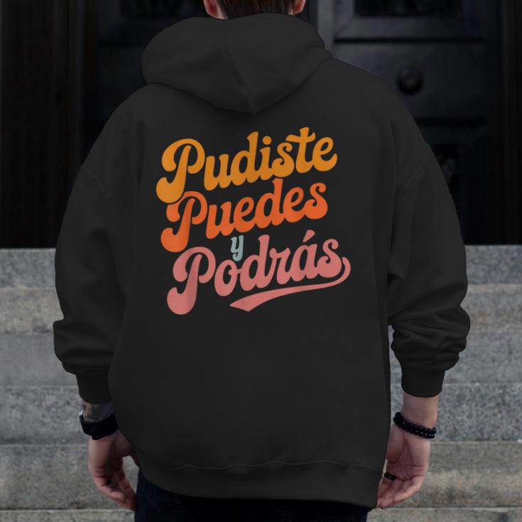 Pudiste Puedes Podras Maestra Spanish Teacher Men Zip Up Hoodie Back Print, funny design