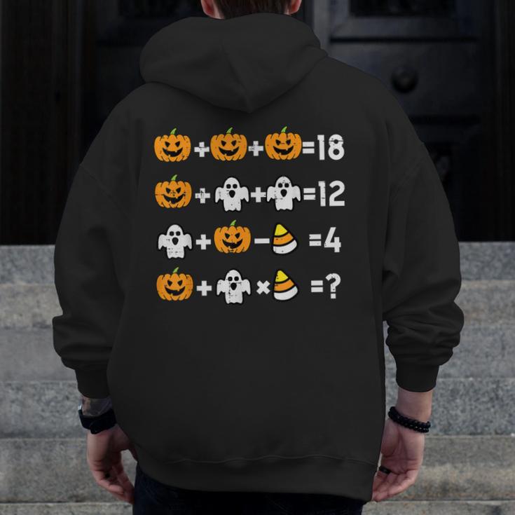 Pumpkin Ghost Equation Math Teacher Halloween Costume Men Zip Up Hoodie Back Print, funny design Pumpkin Ghost Equation Math Teacher Halloween Costume Men Zip Up Hoodie Back Print, funny design