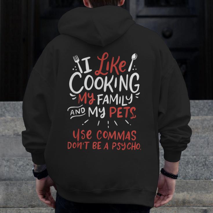 Punctuation Saves Lives I English Grammar Teacher Men Zip Up Hoodie Back Print, English Teacher Gifts, funny design