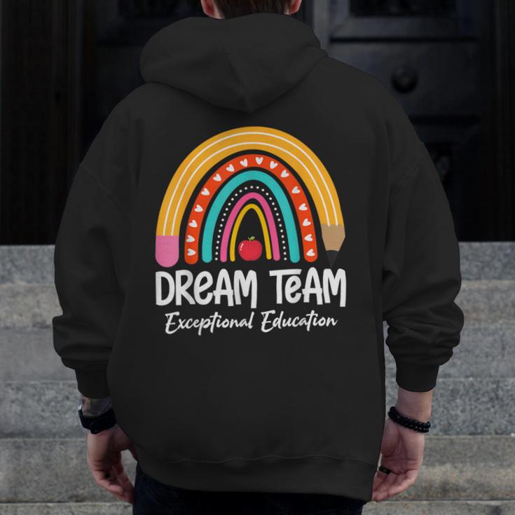 Rainbow Pencil Dream Exceptional Education Team SPED Teacher Men Zip Up Hoodie Back Print, funny design Rainbow Pencil Dream Exceptional Education Team SPED Teacher Men Zip Up Hoodie Back Print, funny design