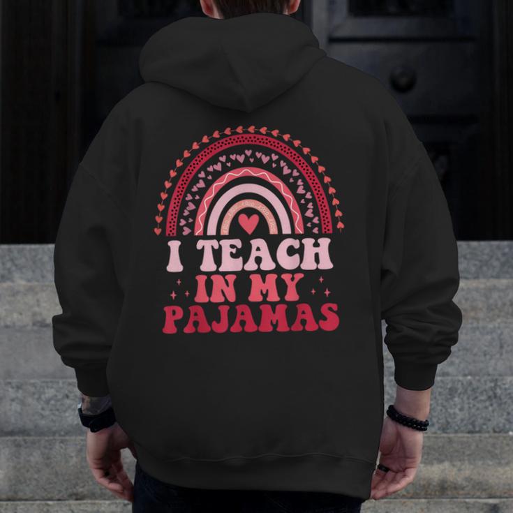 Rainbow Retro Homeschool Mom Teacher I Teach In My Pajamas Men Zip Up Hoodie Back Print, Couple Gifts, funny design Rainbow Retro Homeschool Mom Teacher I Teach In My Pajamas Men Zip Up Hoodie Back Print, Couple Gifts, funny design