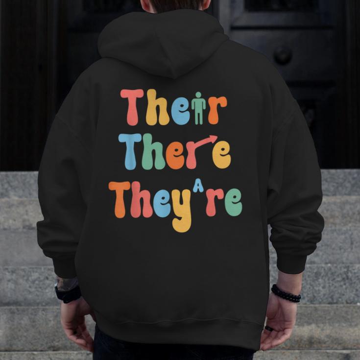 There Their They'Re English Class Grammar Joke Teacher Men Zip Up Hoodie Back Print, English Teacher Gifts, funny design There Their They'Re English Class Grammar Joke Teacher Men Zip Up Hoodie Back Print, English Teacher Gifts, funny design