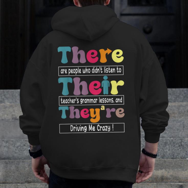 There Their They'Re English Teacher Grammar Memes Men Zip Up Hoodie Back Print, English Teacher Gifts, funny design There Their They'Re English Teacher Grammar Memes Men Zip Up Hoodie Back Print, English Teacher Gifts, funny design