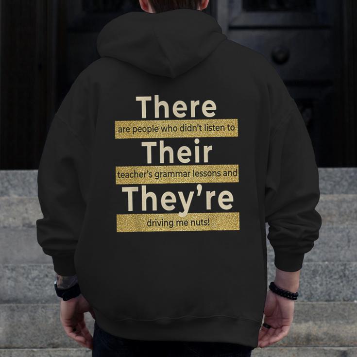 There Their They'Re T Shirt English Grammar Teacher For Men Women Men Zip Up Hoodie Back Print, English Teacher Gifts, funny design There Their They'Re T Shirt English Grammar Teacher For Men Women Men Zip Up Hoodie Back Print, English Teacher Gifts, funny design