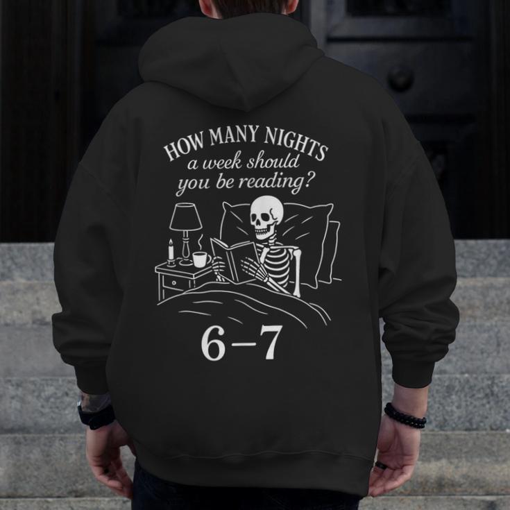 Reading 67 Meme English Teacher 67 Book Lover Humor Men Zip Up Hoodie Back Print, English Teacher Gifts, funny design