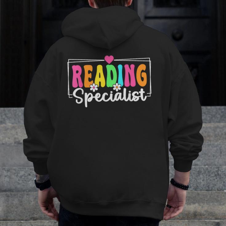 Reading Specialist Back To School Reading Teacher Men Zip Up Hoodie Back Print, funny design Reading Specialist Back To School Reading Teacher Men Zip Up Hoodie Back Print, funny design