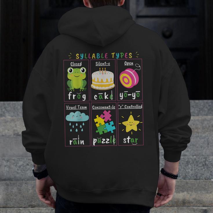 Reading Teacher Syllable Types Phonics Phonemic Awareness Men Zip Up Hoodie Back Print, funny design Reading Teacher Syllable Types Phonics Phonemic Awareness Men Zip Up Hoodie Back Print, funny design