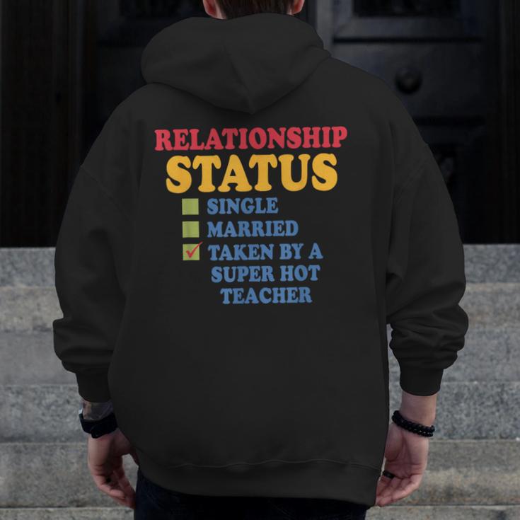 Relationship Status Single Married Hot Teacher Men Zip Up Hoodie Back Print, funny design Relationship Status Single Married Hot Teacher Men Zip Up Hoodie Back Print, funny design