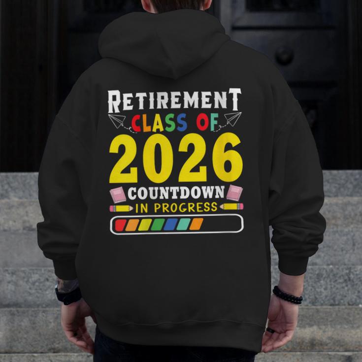 Retirement Primary Elementary Teacher 2026 Retiring Progress Men Zip Up Hoodie Back Print, funny design Retirement Primary Elementary Teacher 2026 Retiring Progress Men Zip Up Hoodie Back Print, funny design