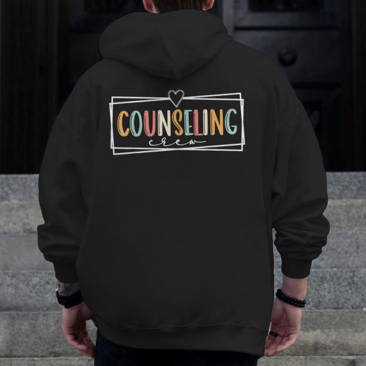 Retro Counseling Crew Counselor Teacher Appreciation Men Zip Up Hoodie Back Print, funny design Retro Counseling Crew Counselor Teacher Appreciation Men Zip Up Hoodie Back Print, funny design