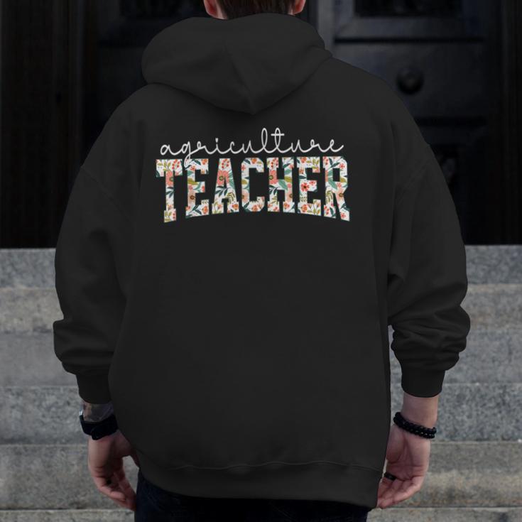Retro Floral Agriculture Teacher Farmer AG Teacher Team Crew Men Zip Up Hoodie Back Print, funny design Retro Floral Agriculture Teacher Farmer AG Teacher Team Crew Men Zip Up Hoodie Back Print, funny design