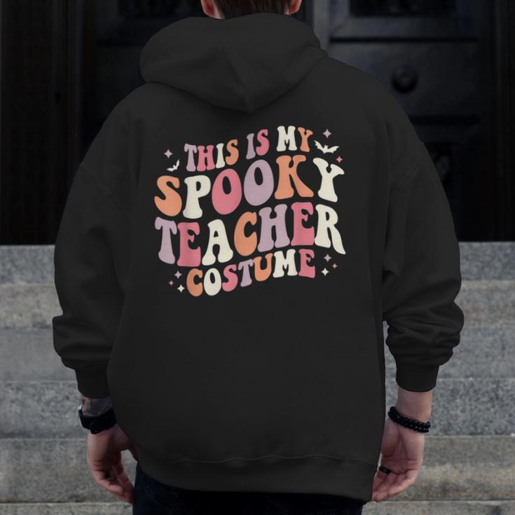 Retro Halloween This Is My Spooky School Teacher Costume Men Zip Up Hoodie Back Print, funny design Retro Halloween This Is My Spooky School Teacher Costume Men Zip Up Hoodie Back Print, funny design