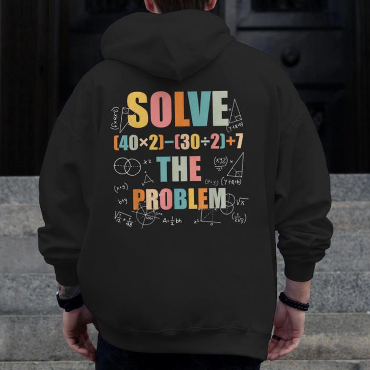 Retro Solve The Problem 67 Meme Joke Math Teacher Men Zip Up Hoodie Back Print, funny design Retro Solve The Problem 67 Meme Joke Math Teacher Men Zip Up Hoodie Back Print, funny design