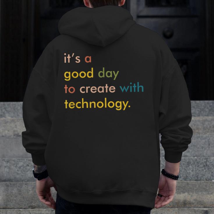 Retro Technology Teacher Shirt Tech Teacher Men Zip Up Hoodie Back Print, funny design Retro Technology Teacher Shirt Tech Teacher Men Zip Up Hoodie Back Print, funny design