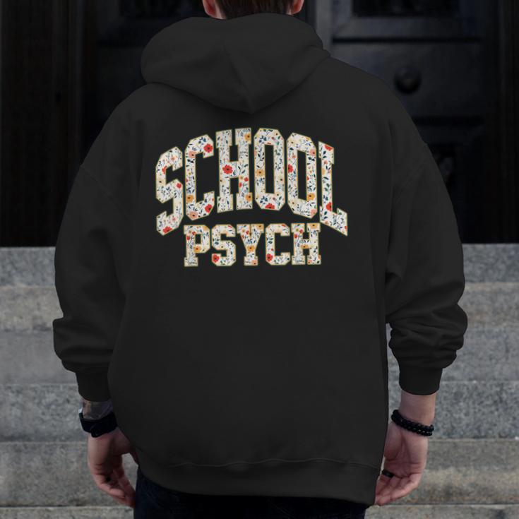 Retro Wildflower School Psych Teacher School Psychologist Men Zip Up Hoodie Back Print, funny design Retro Wildflower School Psych Teacher School Psychologist Men Zip Up Hoodie Back Print, funny design